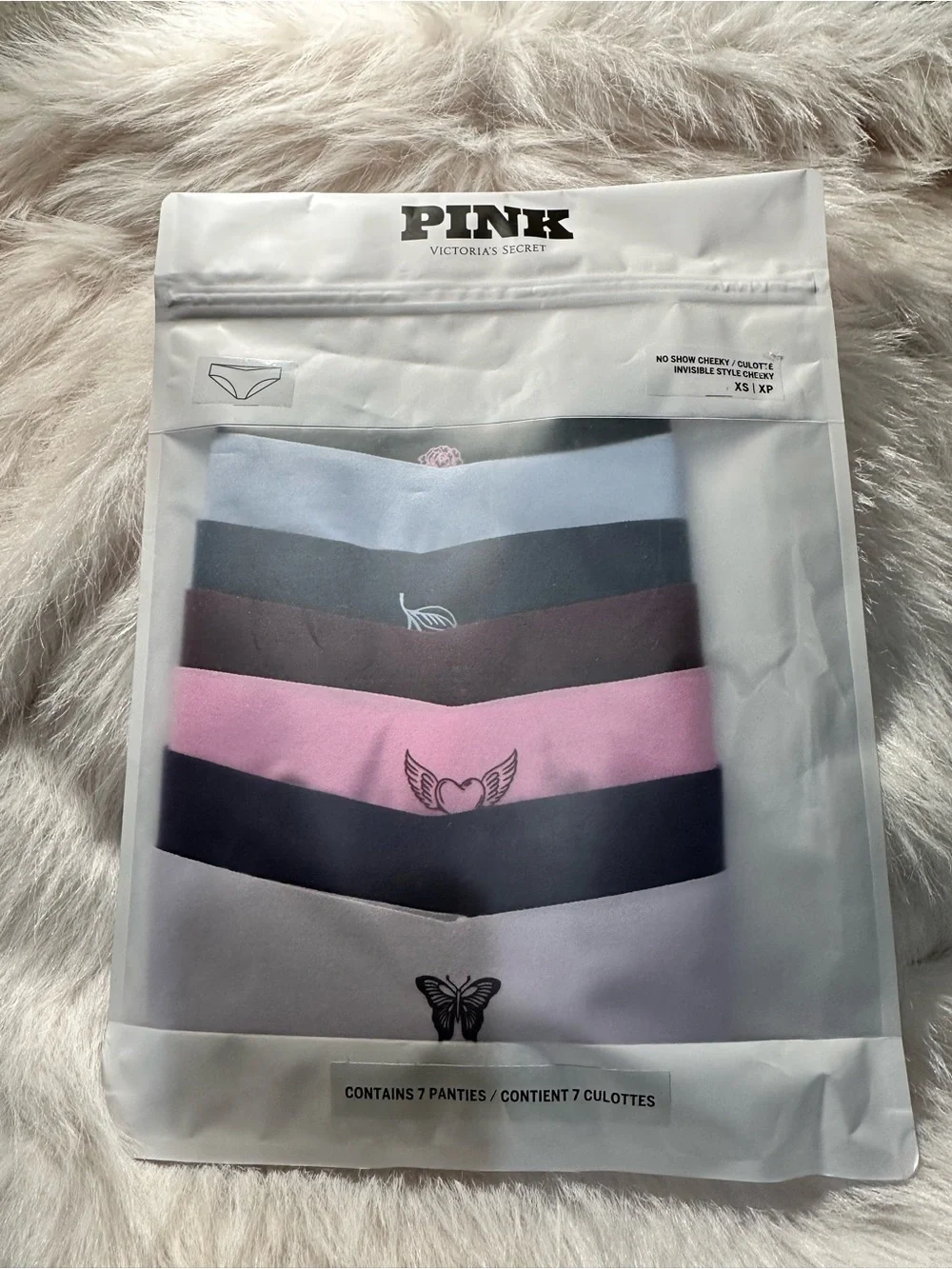 PINK Victoria's Secret Women's 7-Pack‎ No-Show Cheeky Panties - Multi Color